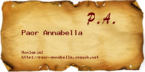 Paor Annabella névjegykártya